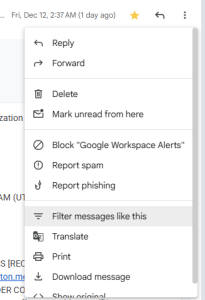 filtrar mensajes en Gmail