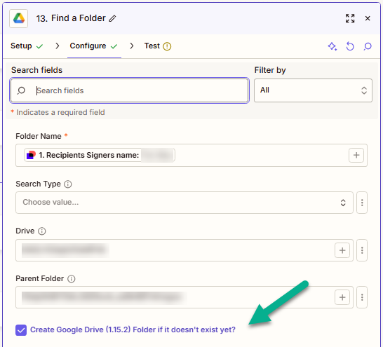 Busque la carpeta de Google Drive para el documento de firma electrónica