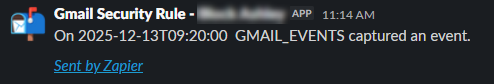 Mensaje en Slack desde Gmail